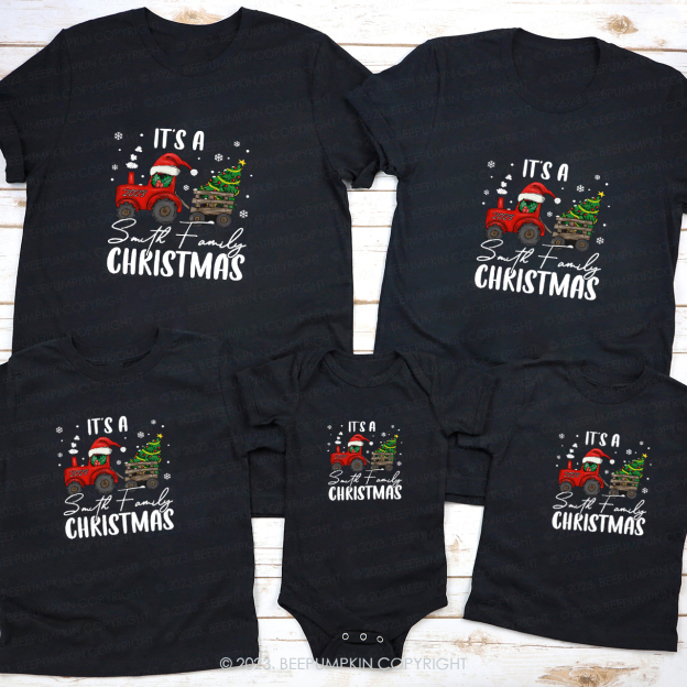 Personalized Matching Family Tractor Christmas Shirt