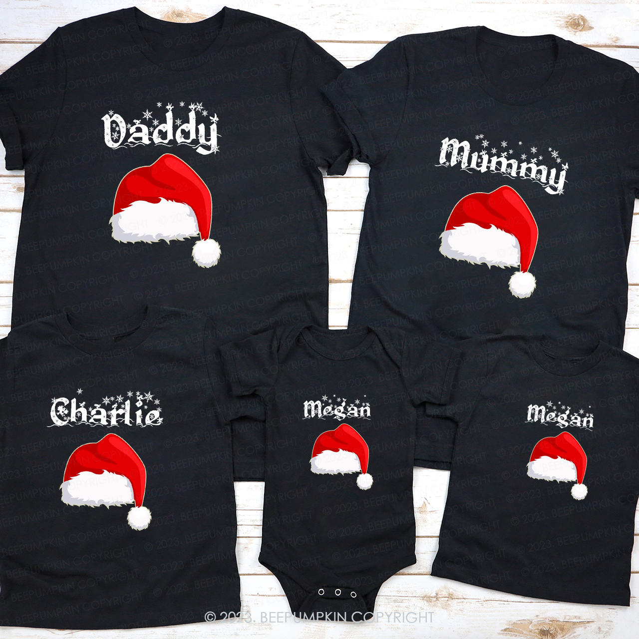 Personalized Santa's Lost Christmas Hat Family Matching Shirts