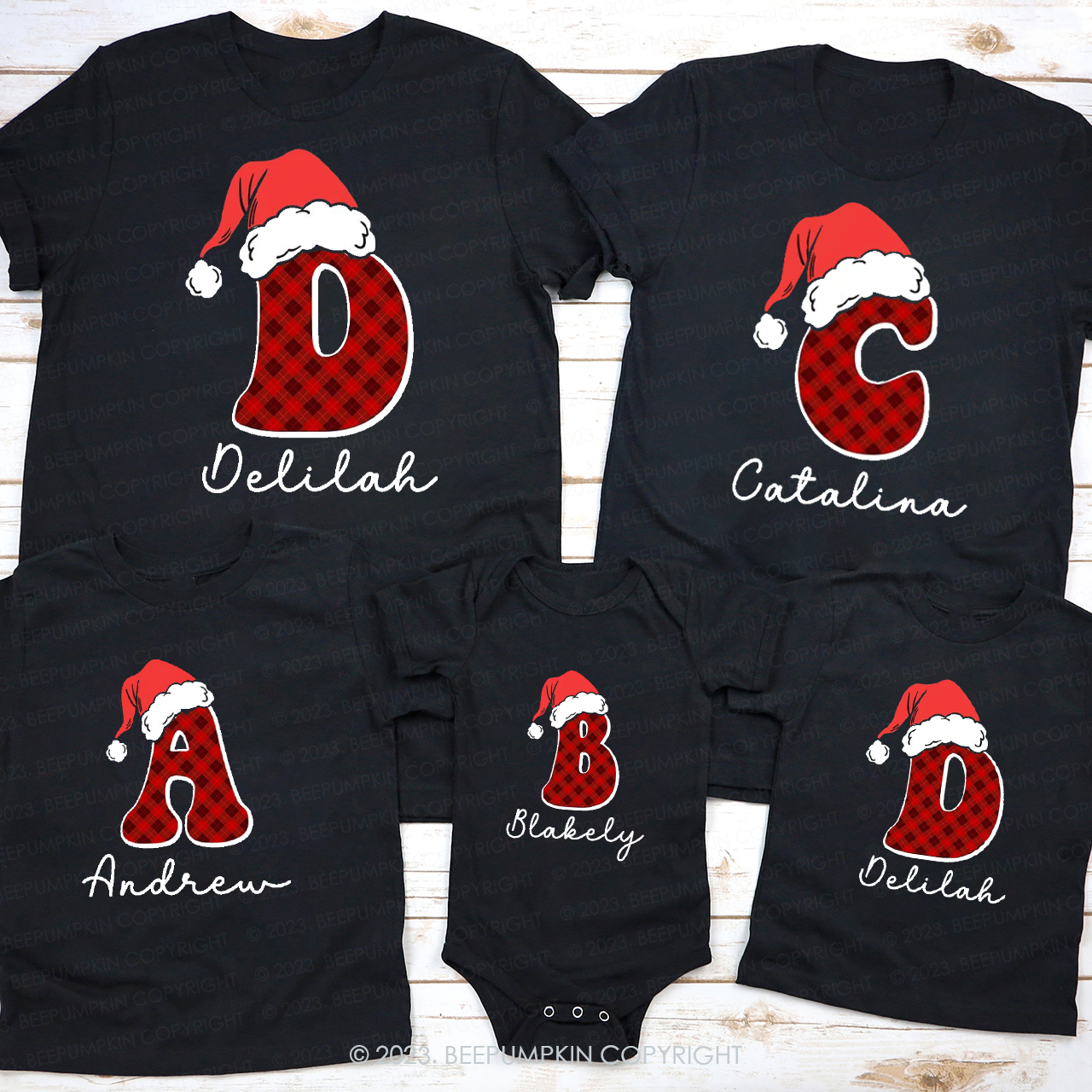 Personalized Monogrammed Christmas Family Shirt With Name