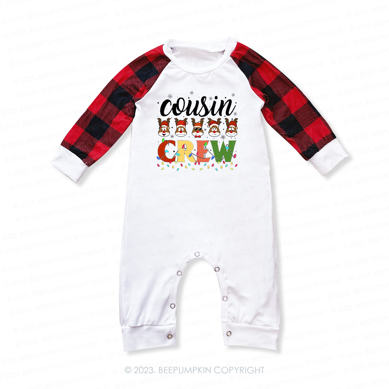 Reindeer Christmas Cousin Crew Family Gift Matching Pajamas