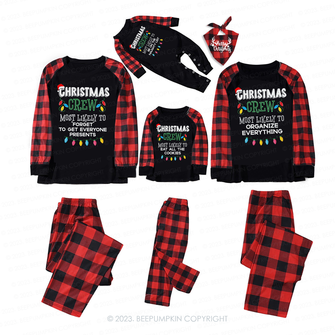 Personalized Christmas Crew Most Likely To Family Gifts Matching Pajamas