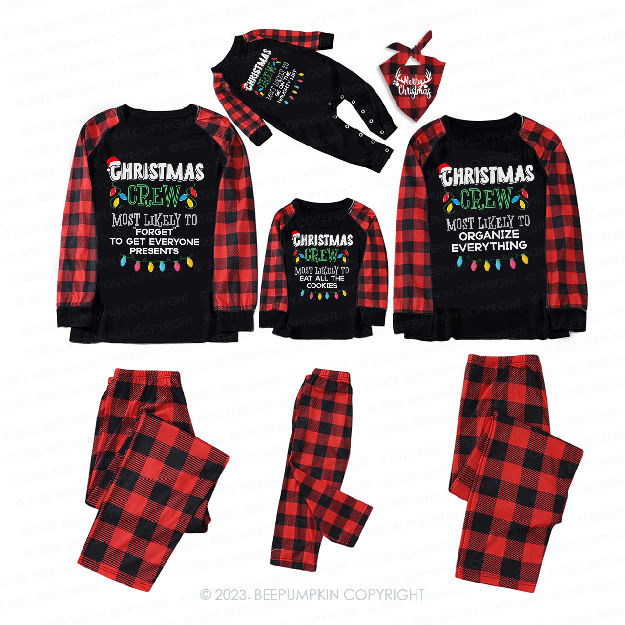 Personalized Christmas Crew Most Likely To Family Gifts Matching Pajamas Sale-Beepumpkin™