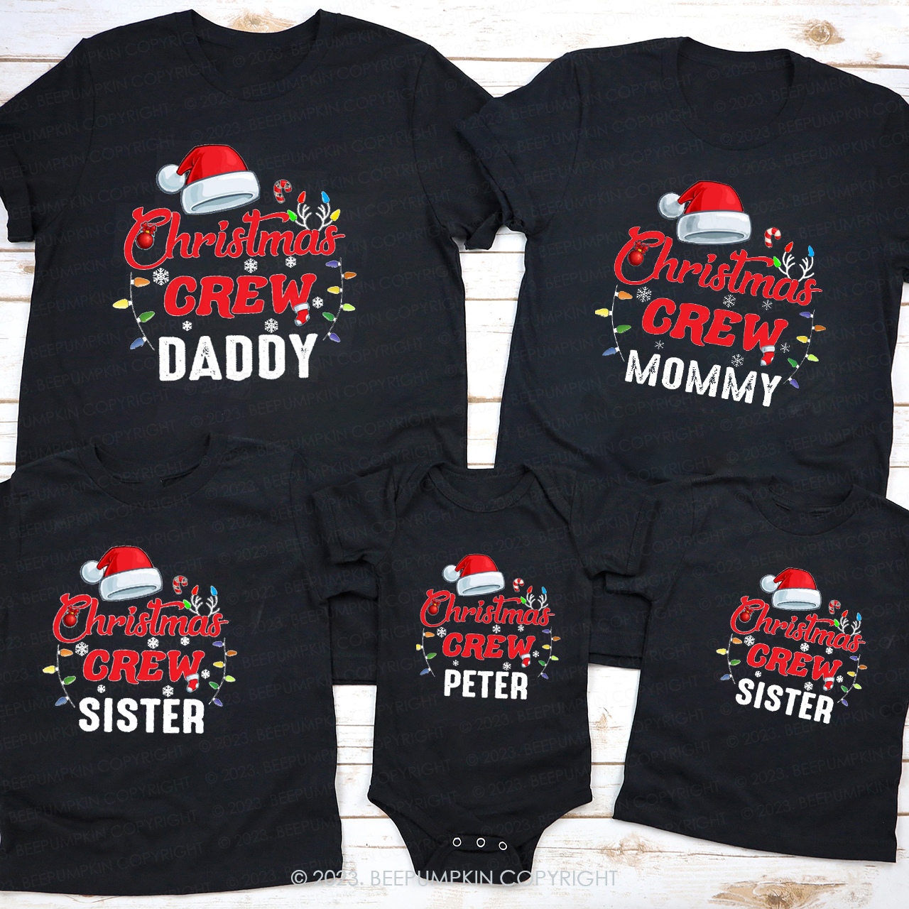 Personalized Custom Snow Christmas Crew Matching Shirts