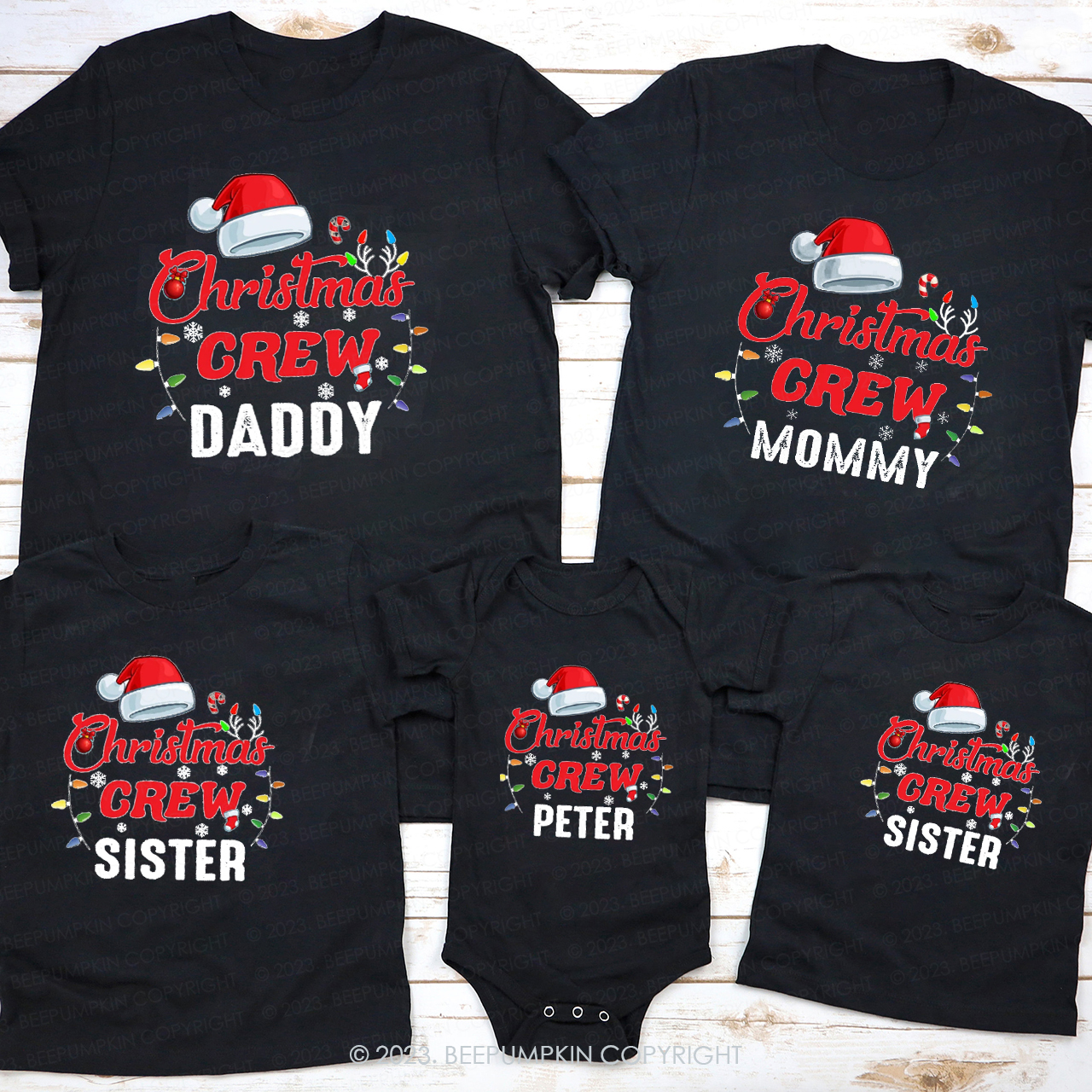 Personalized Custom Snow Christmas Crew Matching Shirts