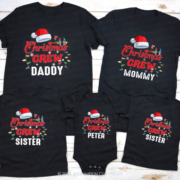 Personalized Custom Snow Christmas Crew Matching Shirts