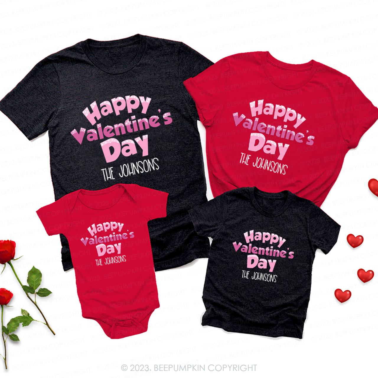 Personalized Sweet Valentine's Day Family Matching Shirts