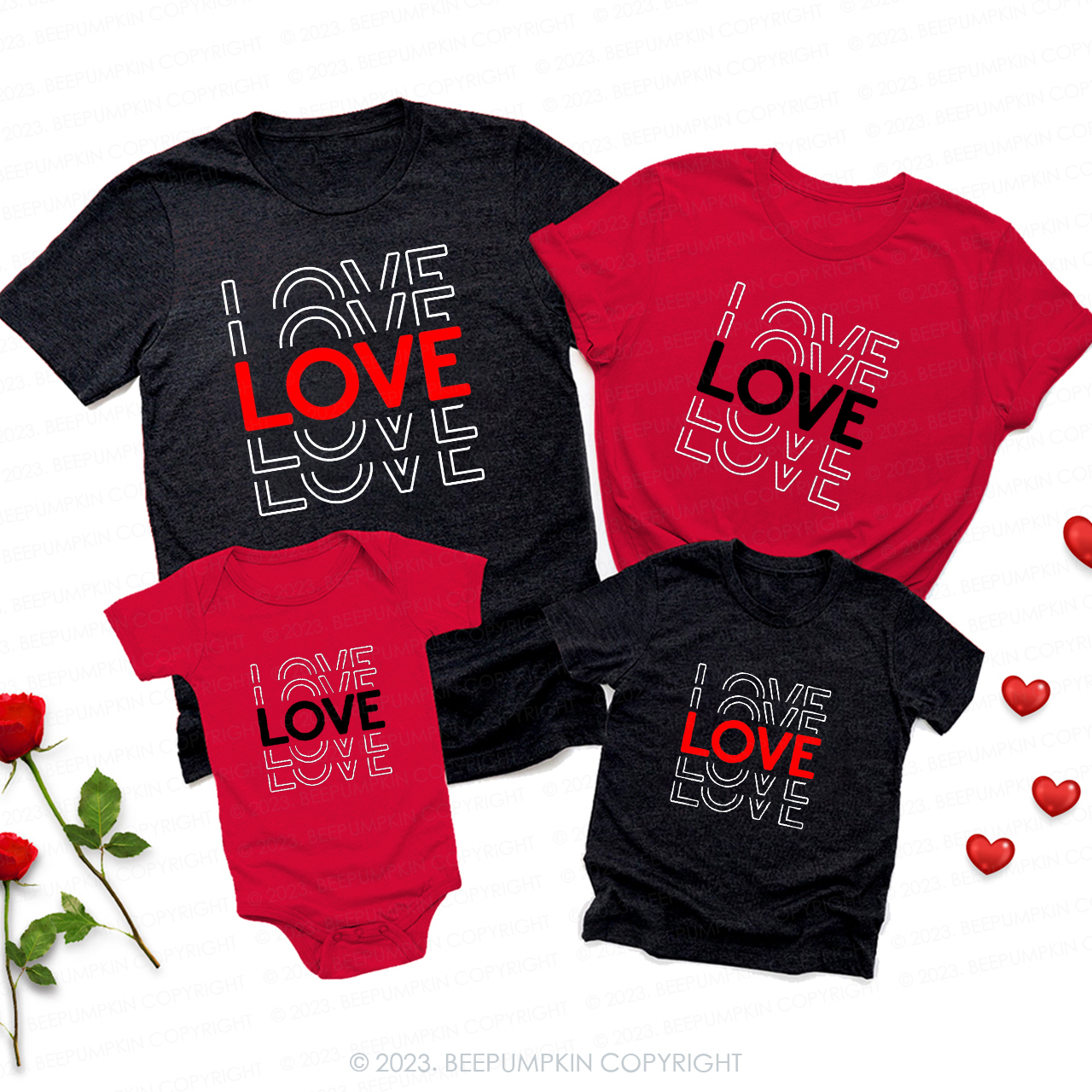 Valentine  Love Cannot be Fully Expressed in Words Family Matching Shirts