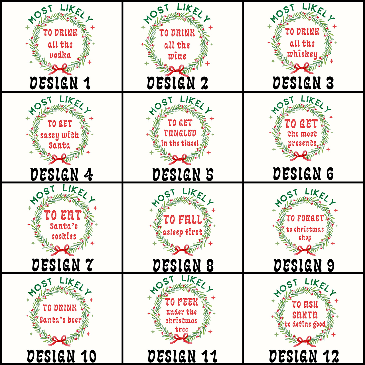 Custom Florals Design Most Likely To Christmas Shirts