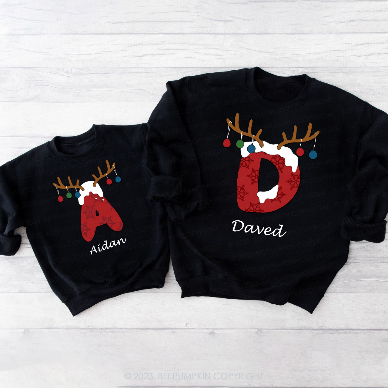 Monogrammed Family Christmas Gift Sweatshirts