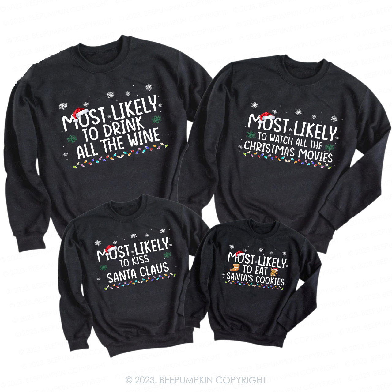 Most Likely To Funny Christmas Pajama Sweatshirts For Family