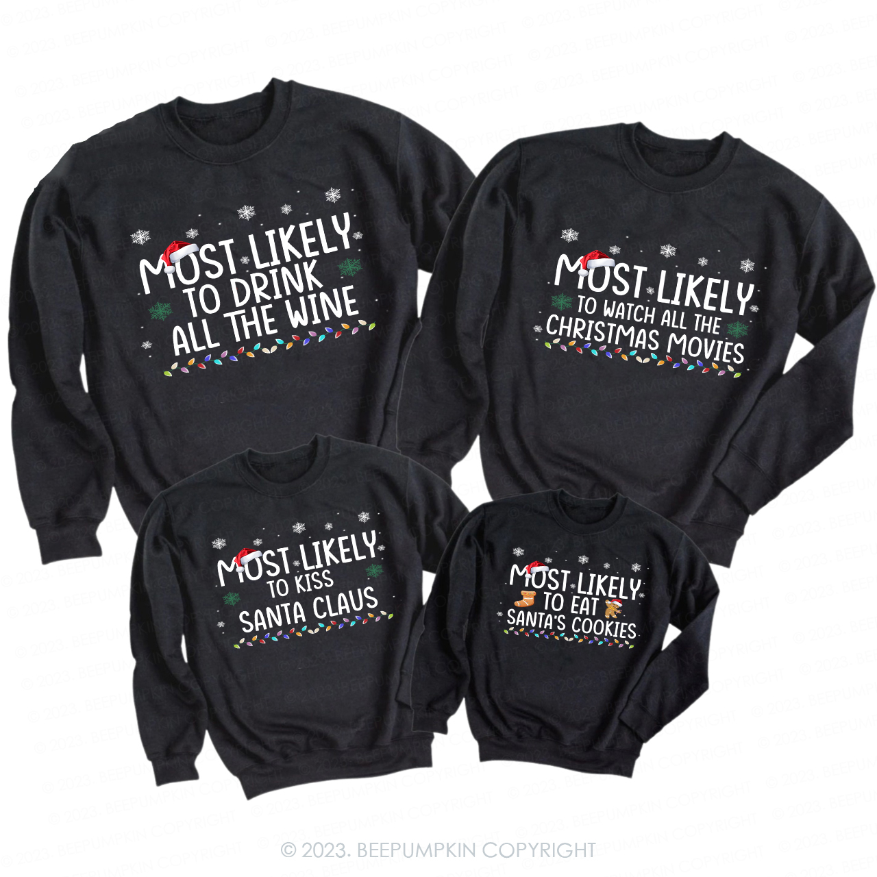 Most Likely To Funny Christmas Pajama Sweatshirts For Family