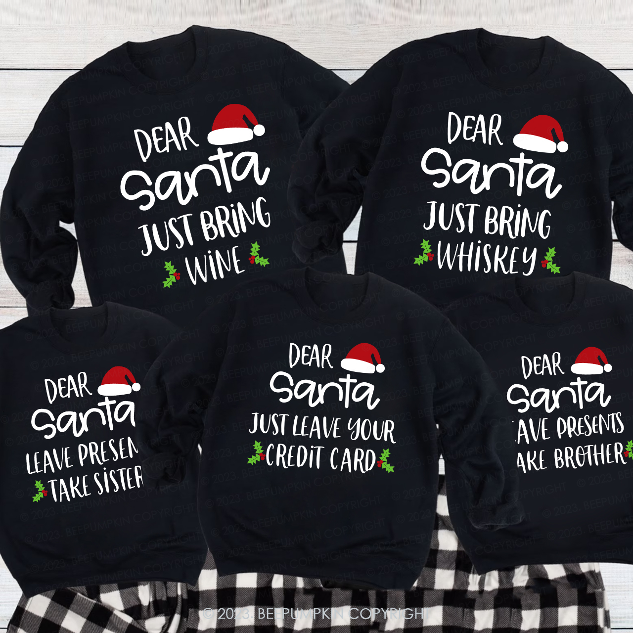 Personalized Dear Santa Matching Family Sweatshirts For Christmas Party