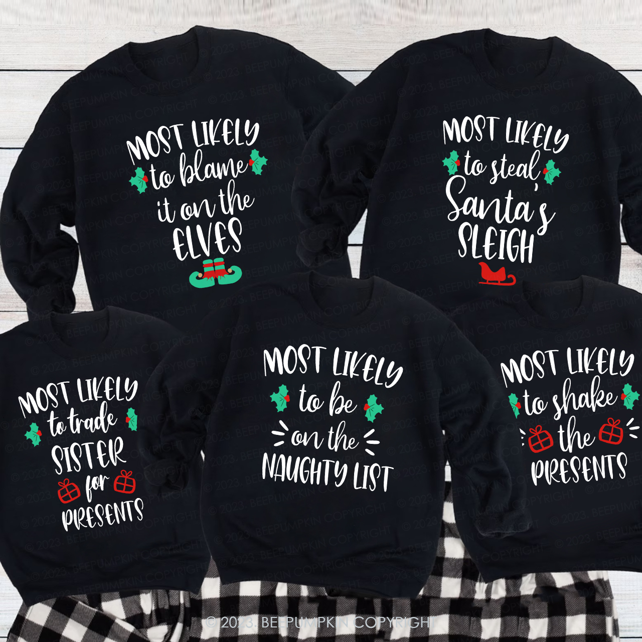Most Likely to Get Lit Christmas Family Sweatshirts
