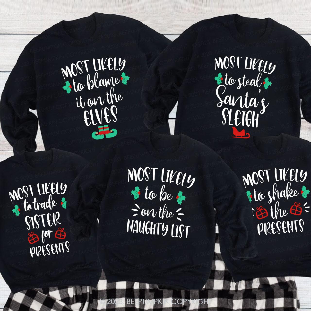 Most Likely to Get Lit Christmas Family Sweatshirts