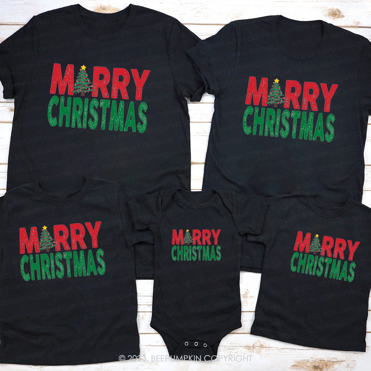 Classic Merry Christmas Family Matching Shirts
