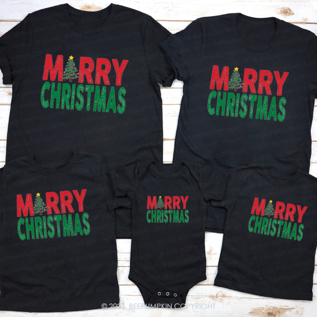 Classic Merry Christmas Family Matching Shirts