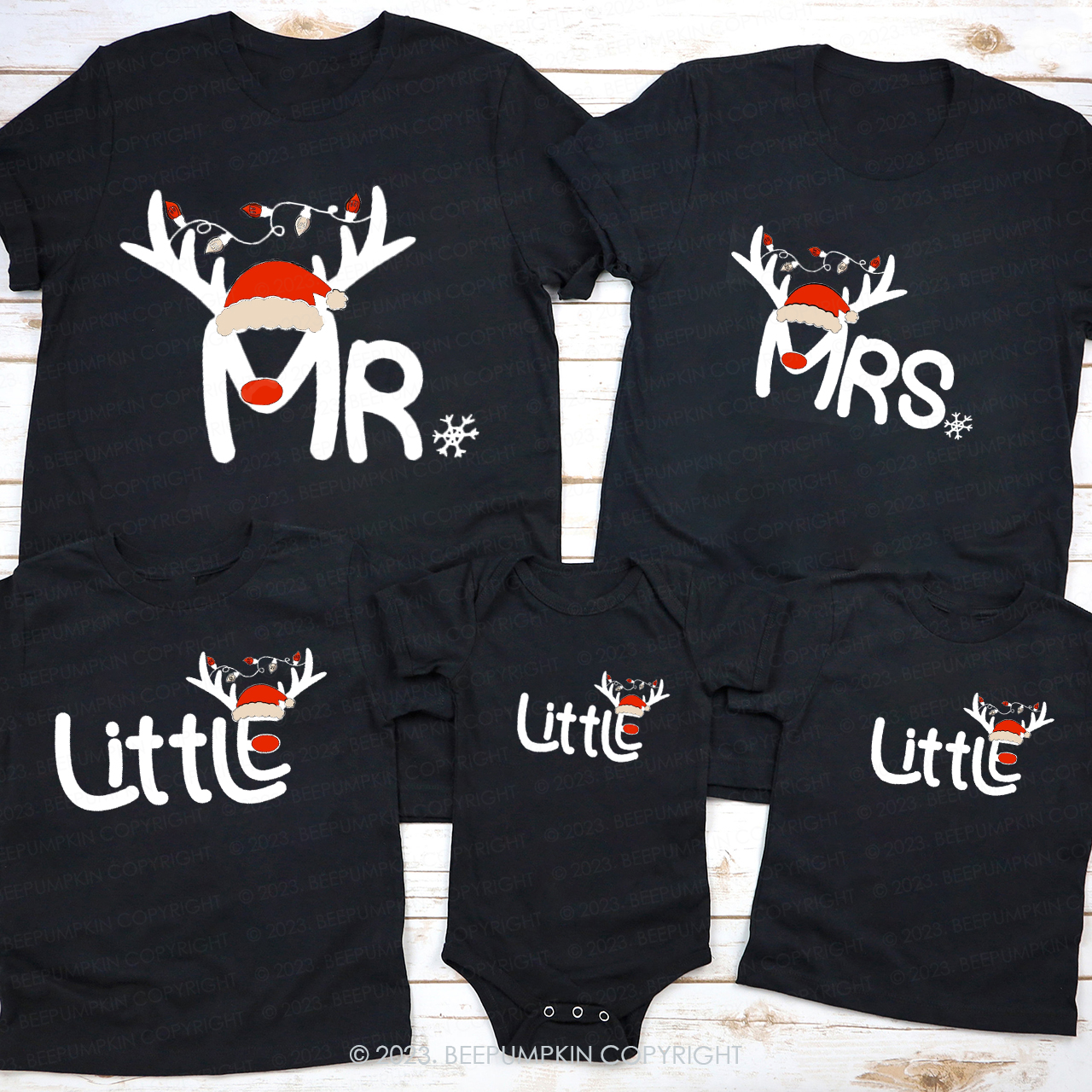 Mr and Mrs Little Christmas Family Matching Shirts