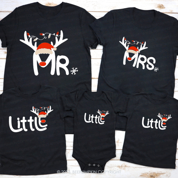 Mr and Mrs Little Christmas Family Matching Shirts