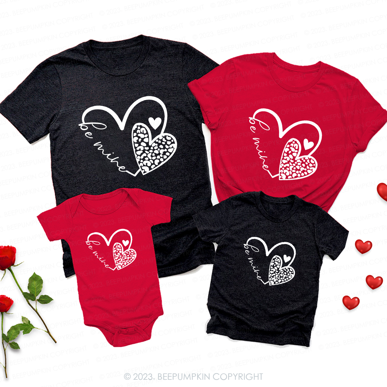 Valentines Day Be Mine Family Matching Shirts