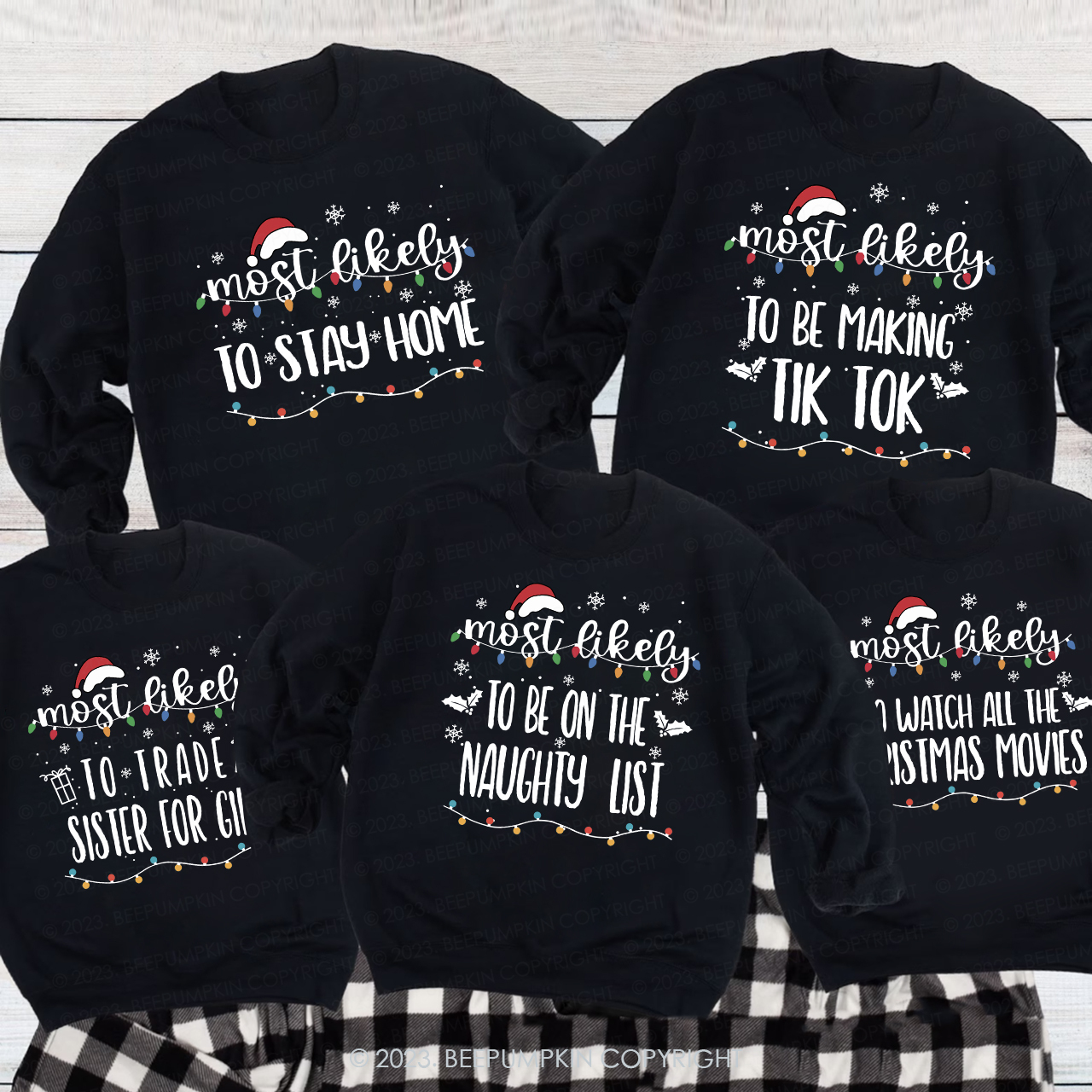 Funny Most Likely To Christmas Family Matching Sweatshirts