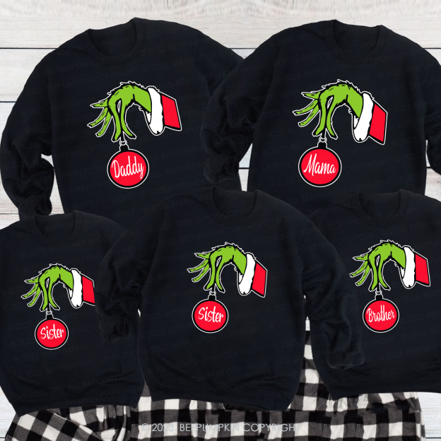 Red Bulb Christmas Family Matching Sweatshirts