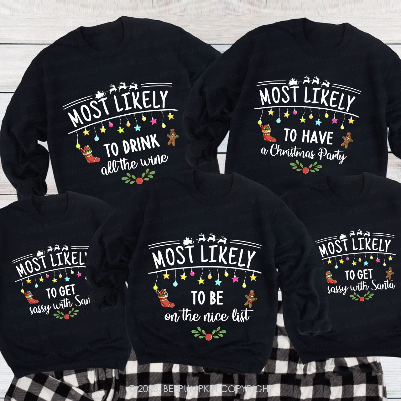 60 Quote Most Likely Family Christmas Matching Sweatshirts