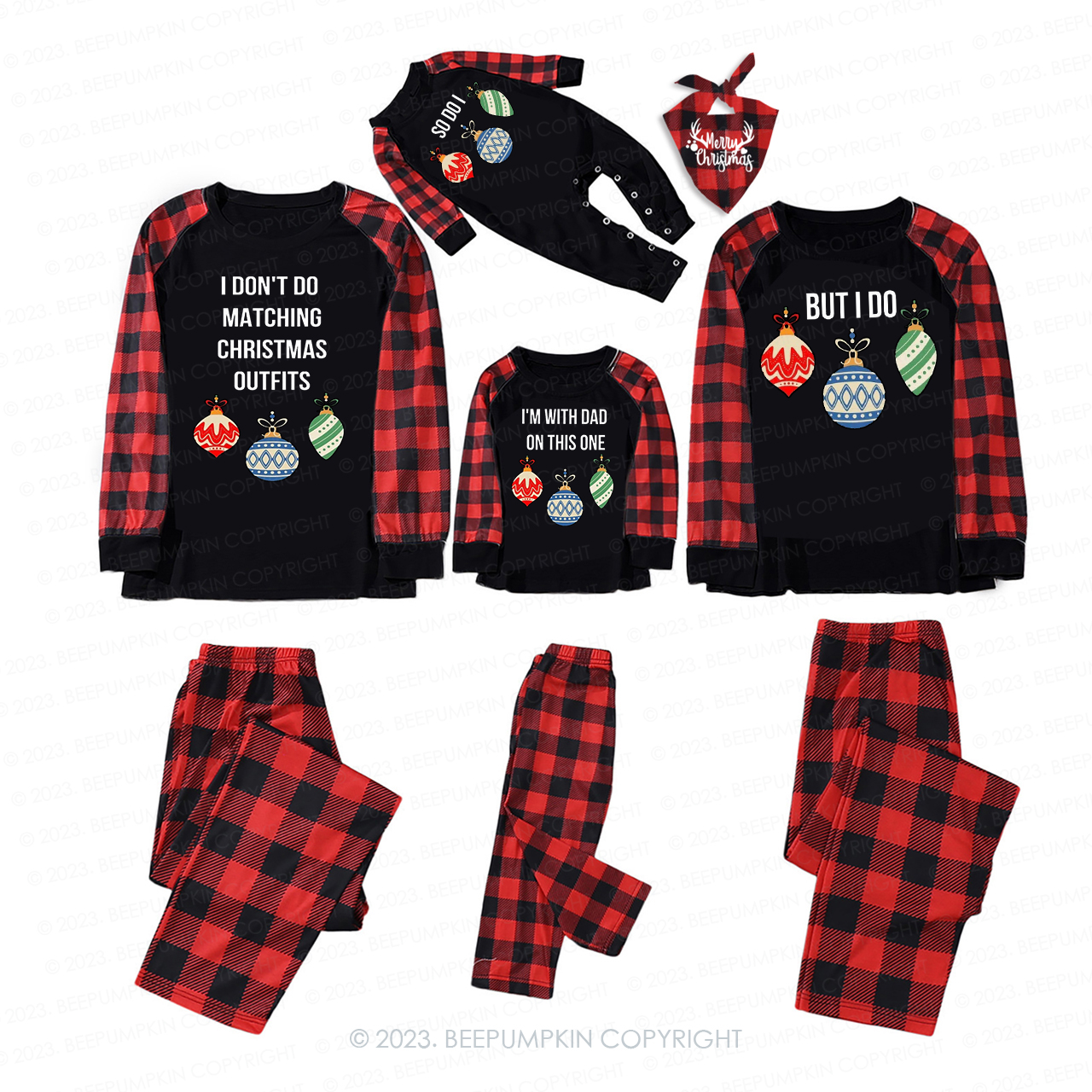 I Don't Do Matching Christmas Outfits 2023 Christmas Family Matching Pajamas