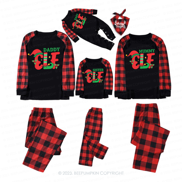 Personalised Cute Elf Christmas  Eve Family Matching Pajamas