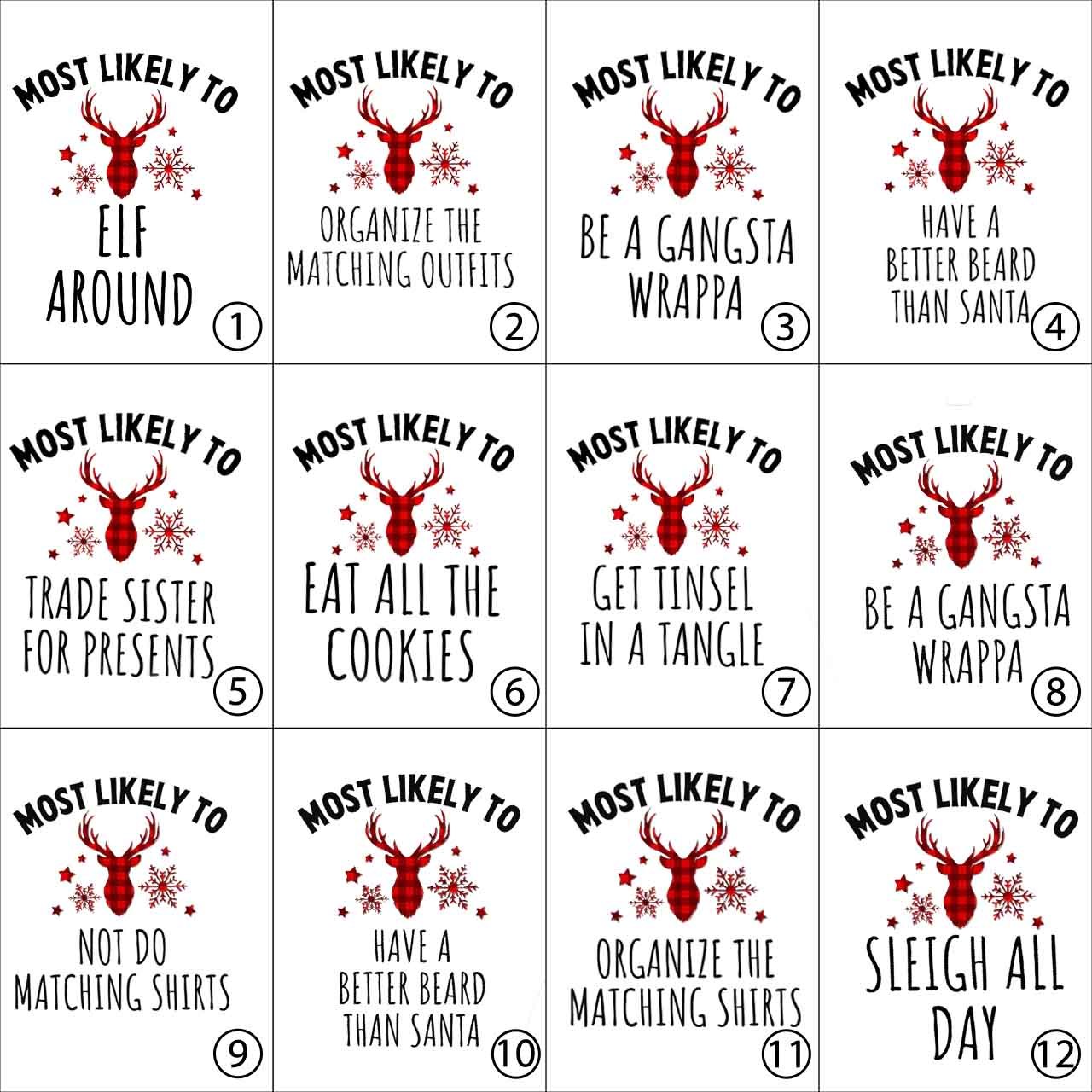 Most Likely To Elk Family Group Christmas Matching Pajamas