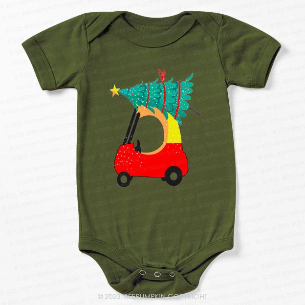 Q-version Convertible Carrying a Christmas Tree Bodysuit For Baby