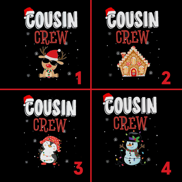 Christmas Cousin Crew Cartoon Pictures Matching Pajamas