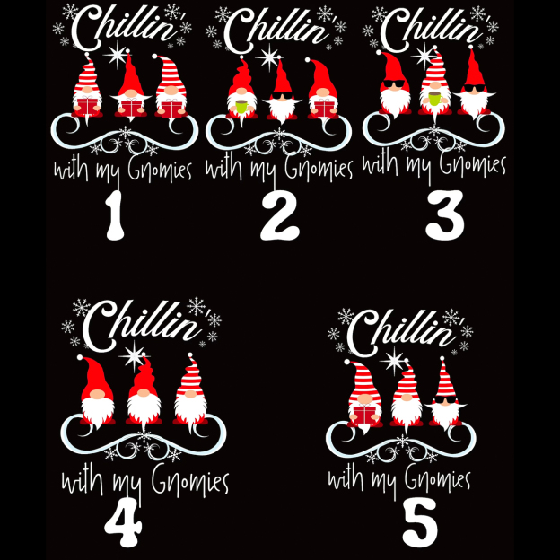 Chillin Gnomies Funny Family Christmas Matching Shirts