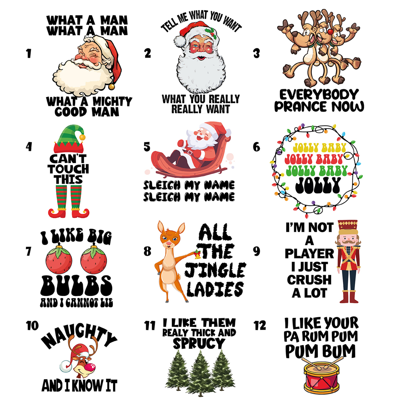 Family Group Matching Christmas Party Tees