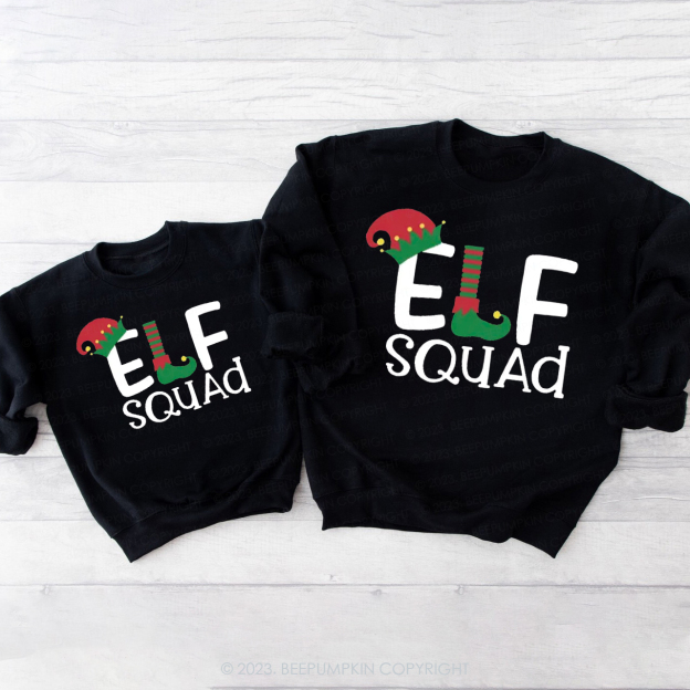 Elf Squad Christmas Family Sweatshirts