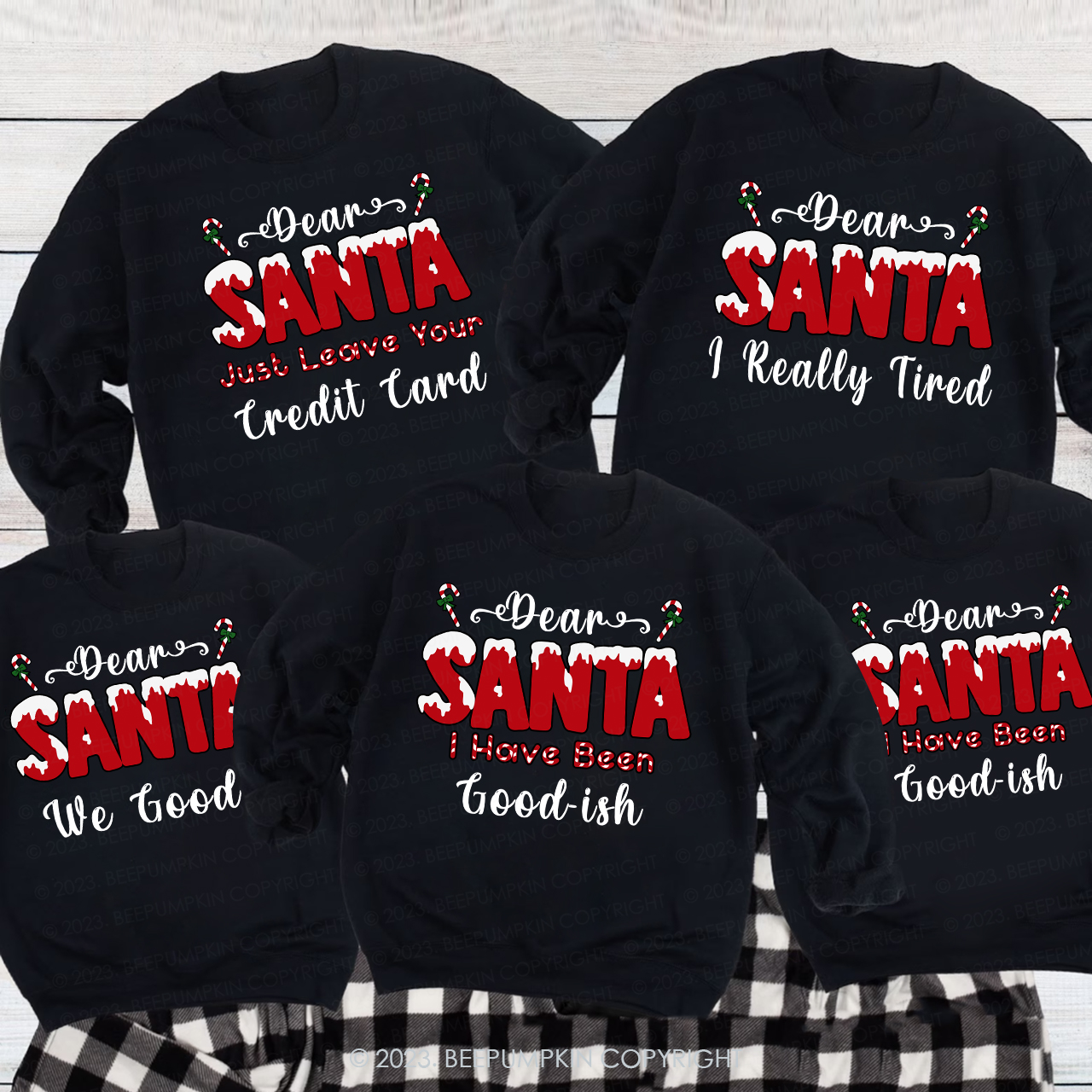 Personalized Dear Santa Christmas Quotes Matching Sweatshirts