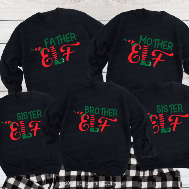Personalized Matching Christmas ELF Sweatshirts