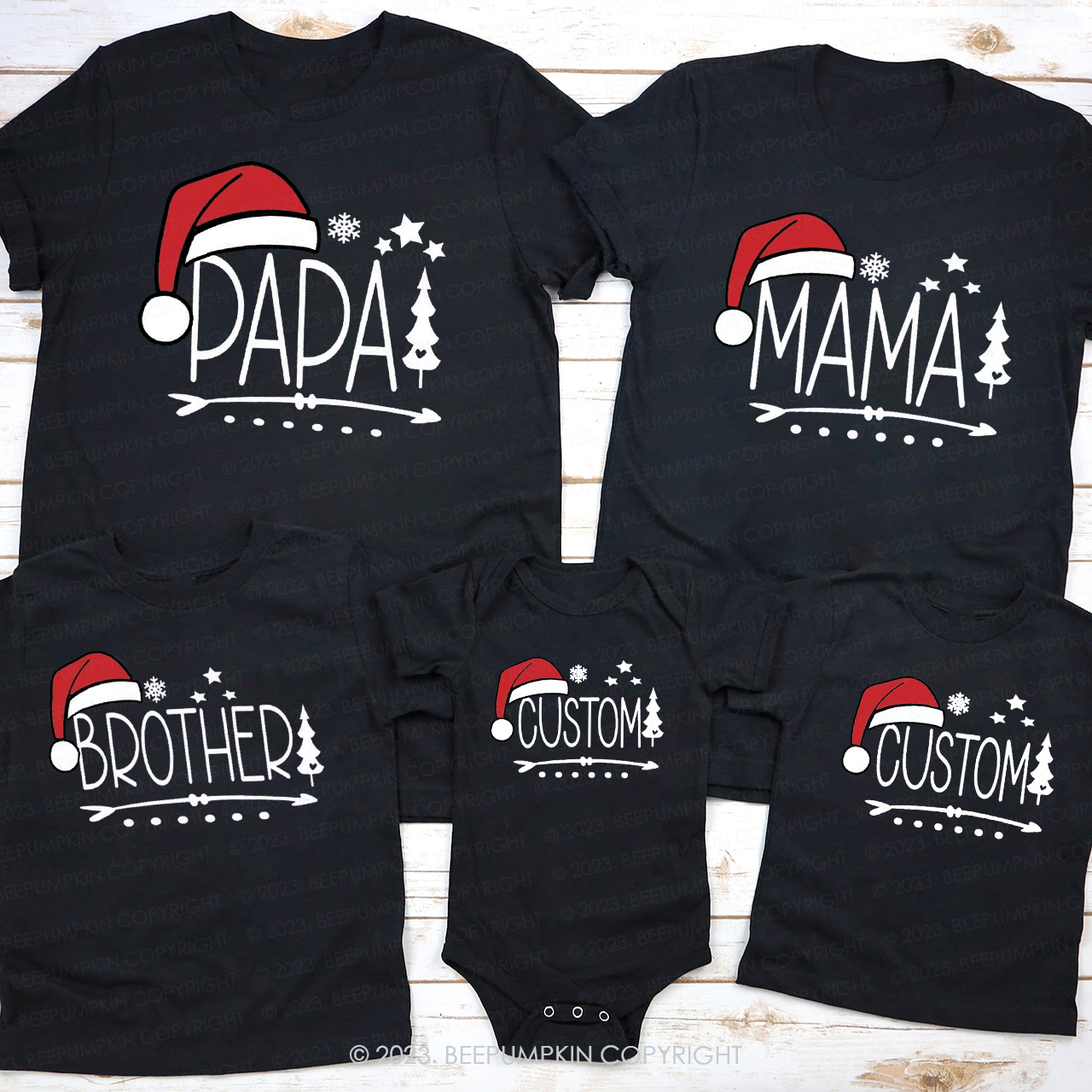 Custom Family Name Christmas Gift Matching Shirts