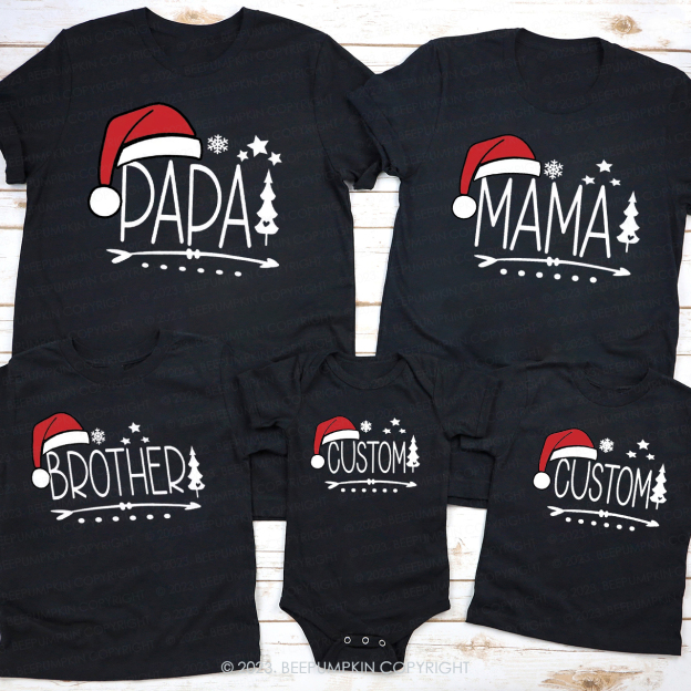 Custom Family Name Christmas Gift Matching Shirts