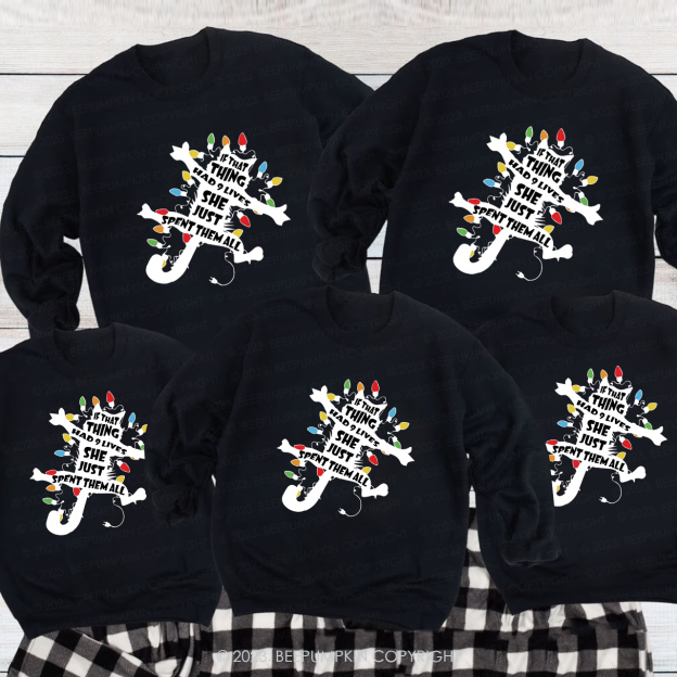 Black Cat Funny Christmas Family Matching Sweatshirts