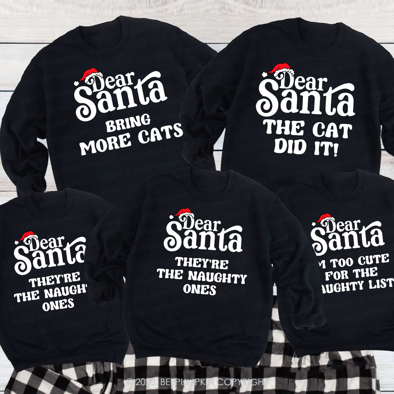 46 Quotes Dear Santa Christmas Family Matching Sweatshirts