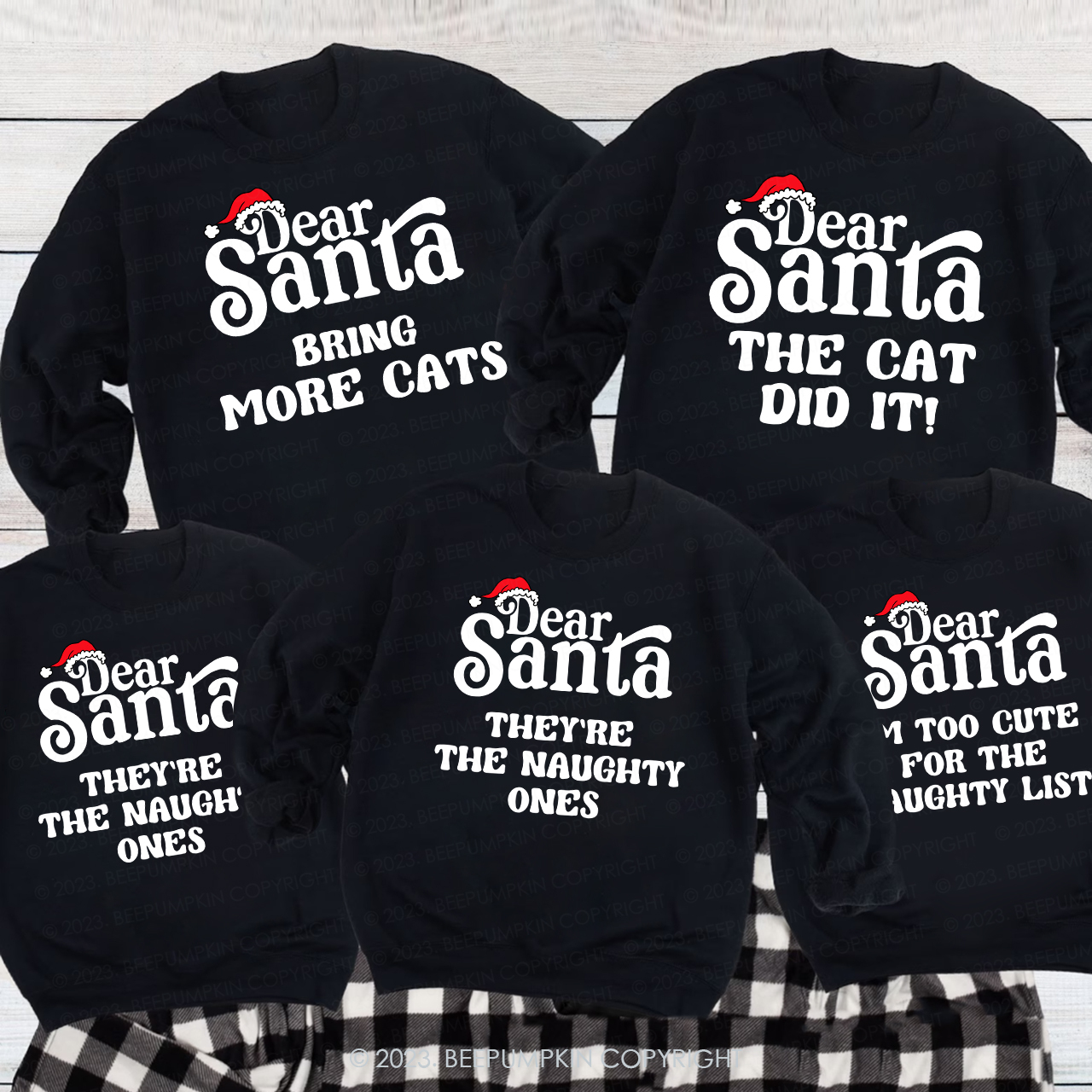 46 Quotes Dear Santa Christmas Family Matching Sweatshirts