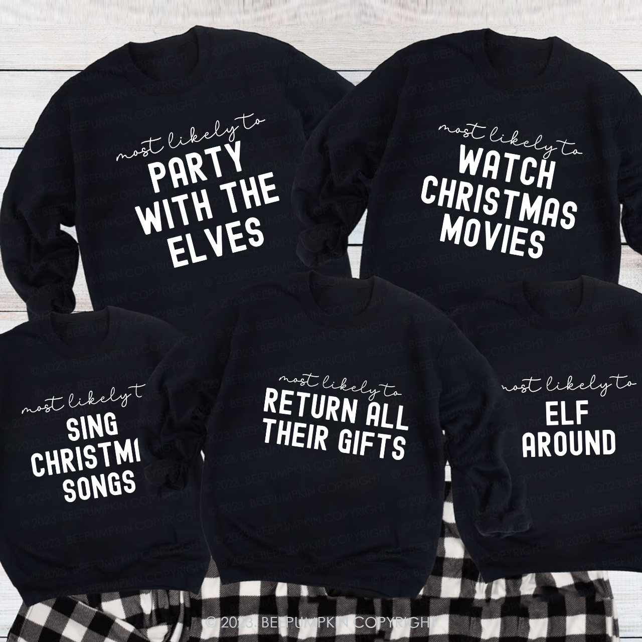 Family Christmas Shirts Most Likely To Funny Party Sweatshirts