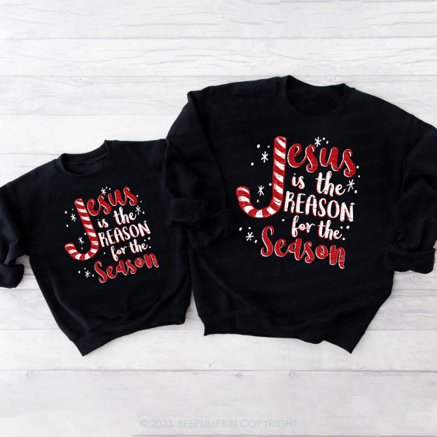 Candy Cane Christmas Family Sweatshirts