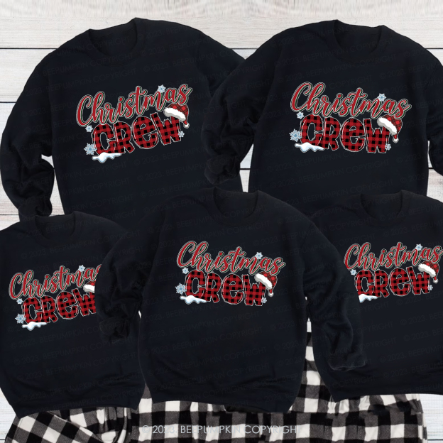 Christmas Crew Plaid Merry Christmas Matching Sweatshirts