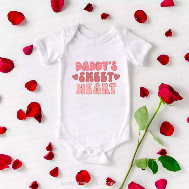 Daddy's Sweet Heart Natural Valentine Bodysuit For Baby