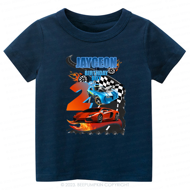 Personalized Birthday Boy Hot Wheels T-Shirt