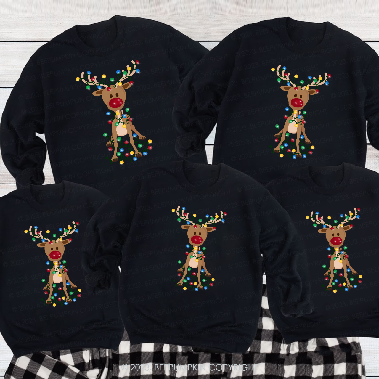 Chrismas Adorable Reindeer Classic Family Sweatshirt