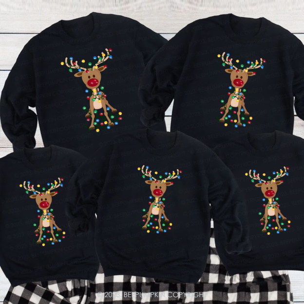 Chrismas Adorable Reindeer Classic Family Sweatshirt
