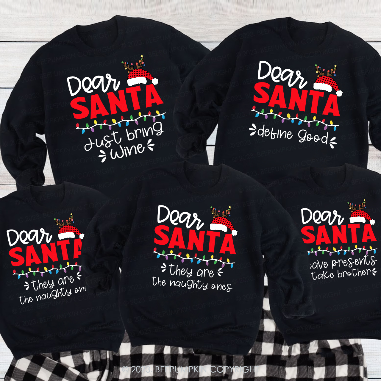 Dear Santa Buffalo Plaid Christmas Matching Sweatshirt