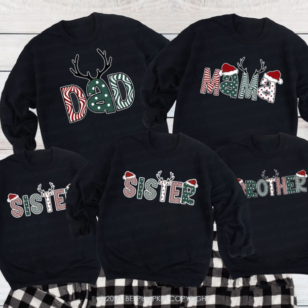 Personalized Custom Christmas Family Matching Sweatshirt